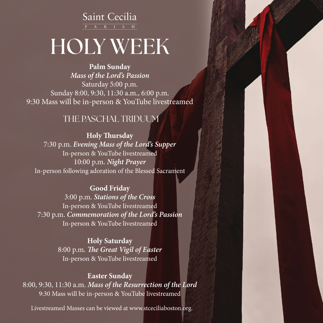 2024 Holy Week Saint Cecilia Parish